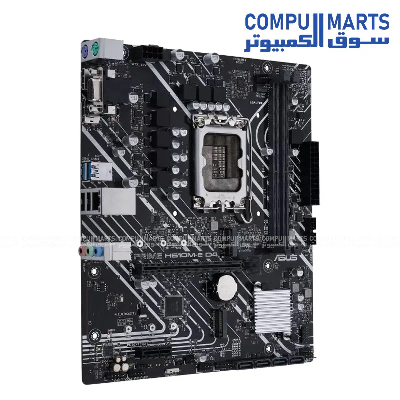 ASUS PRIME H610M-E D4-CSM Motherboard – LGA 1700 – DDR4 – PCIe 4.0 – Dual M.2 - Image 2