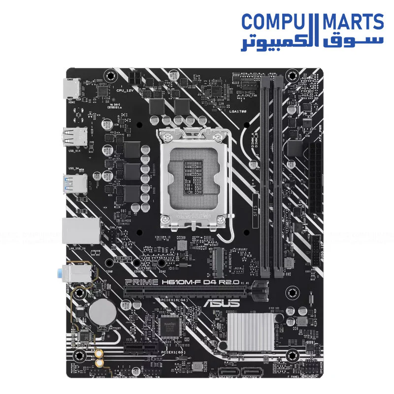 ASUS PRIME H610M-F D4 R2.0, Intel H610 LGA 1700 micro-ATX ,PCIe 4.0, M.2, DDR4, 1Gb, HDMI, 5Gbps ,motherboard - Image 3