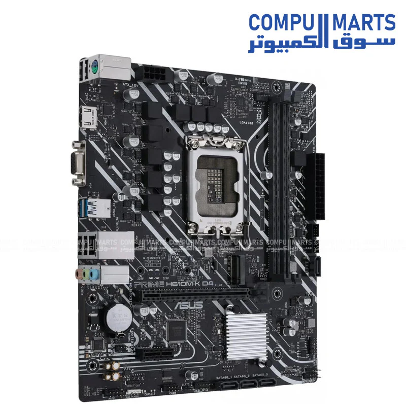 ASUS Prime H610M-R D4-SI – Intel H610 Micro-ATX Motherboard (LGA 1700) - Image 4