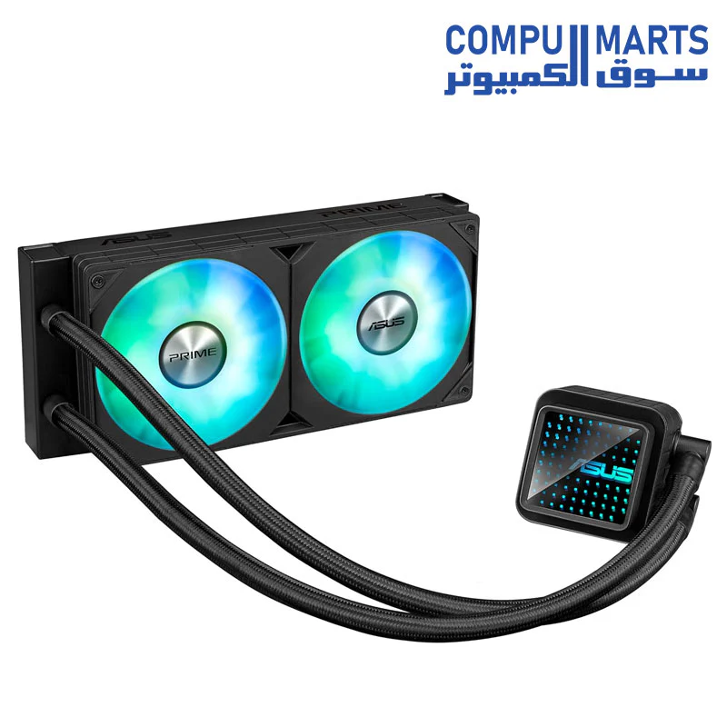 ASUS Prime LC 240 ARGB All-in-one AIO CPU Liquid Cooler AMD: AM5 & AM4 Intel: LGA 1851, 1700, 1200, 115x Specially Designed CPU Contact Area, finned Channels, Infinity Mirror, pre-Installed ARGB Fans - Image 2