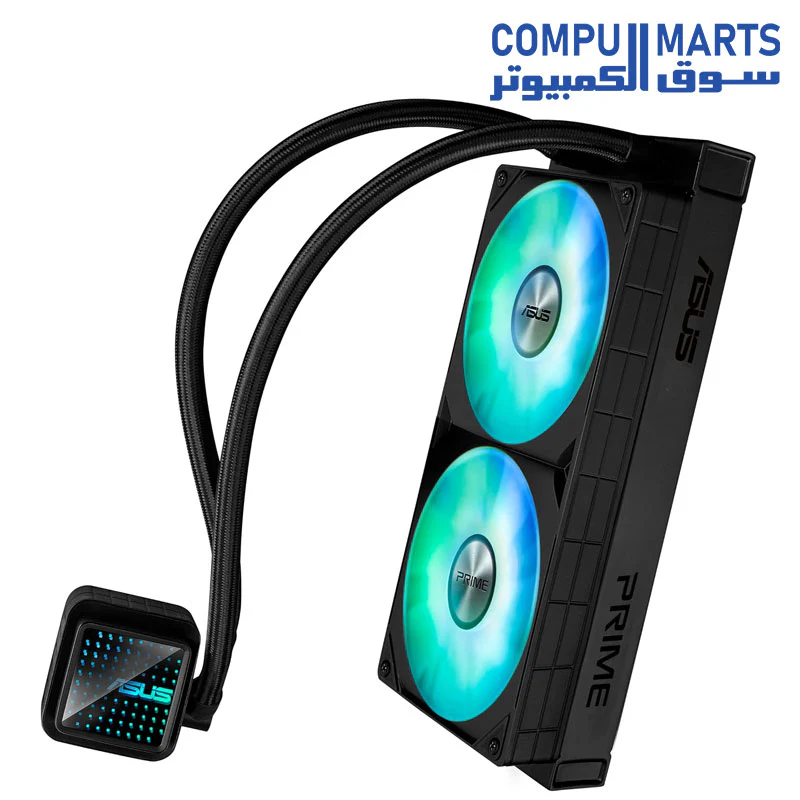 ASUS Prime LC 240 ARGB All-in-one AIO CPU Liquid Cooler AMD: AM5 & AM4 Intel: LGA 1851, 1700, 1200, 115x Specially Designed CPU Contact Area, finned Channels, Infinity Mirror, pre-Installed ARGB Fans - Image 3