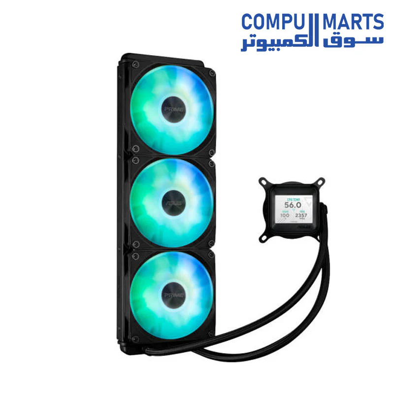 ASUS Prime LC 360 ARGB LCD All-in-one CPU Liquid Cooler with Sharp Screen showcasing CPU & GPU Information with Different Background - Image 2