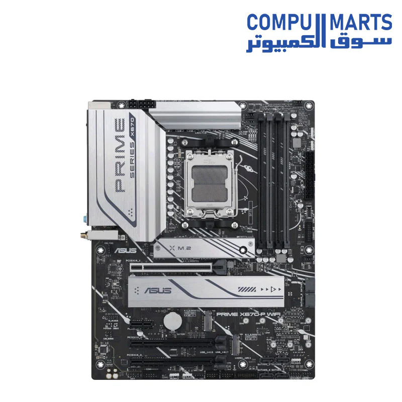 ASUS Prime X670-P WiFi Socket AM5 (LGA 1718) Ryzen 7000 ATX Motherboard(DDR5,Three M.2 Slots, USB 3.2 Gen 2x2 Type-C, USB4 Support, WiFi 6 and 2.5Gb Ethernet) - Image 2