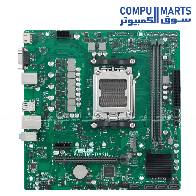 ASUS Pro A620M-DASH-CSM AMD AM5 Business Motherboard – DDR5 – PCIe 4.0 – Gigabit LAN - Image 2