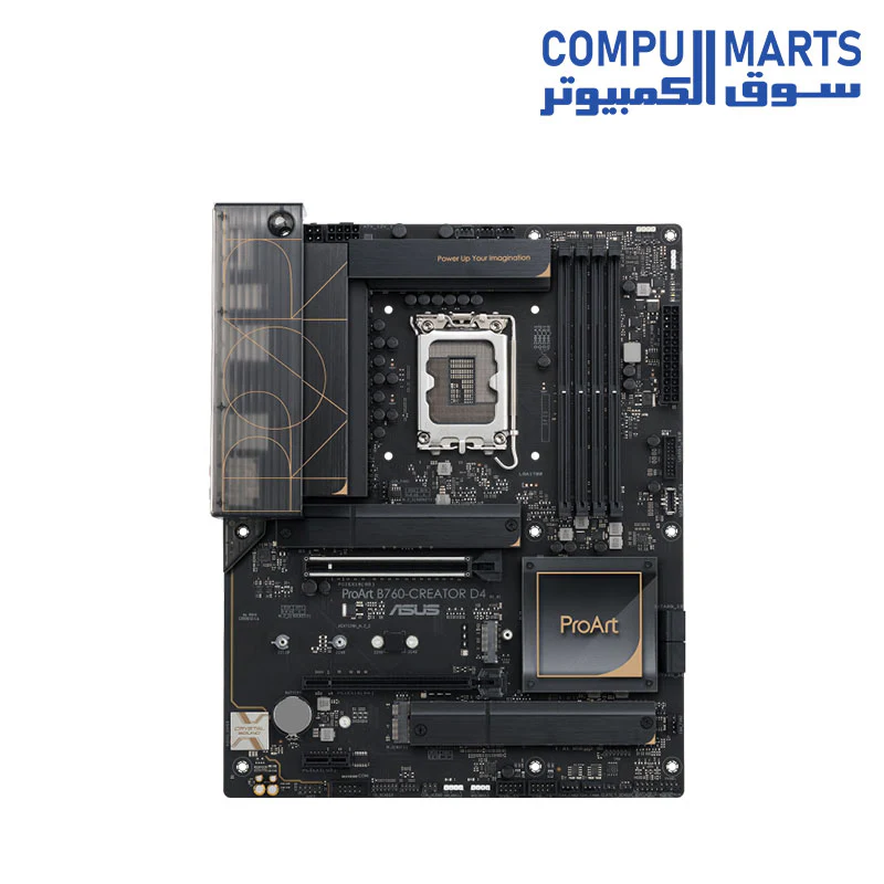 ASUS ProArt B760-CREATOR D4 Intel LGA 1700(13th and 12th Gen) ATX Content Creator Motherboard,DDR4,PCIe 5.0,3xM.2 Slots,2.5 Gb &1Gb LAN,Front USB 3.2 Gen 2x2 Type-C,Thunderbolt(USB4) Header - Image 2