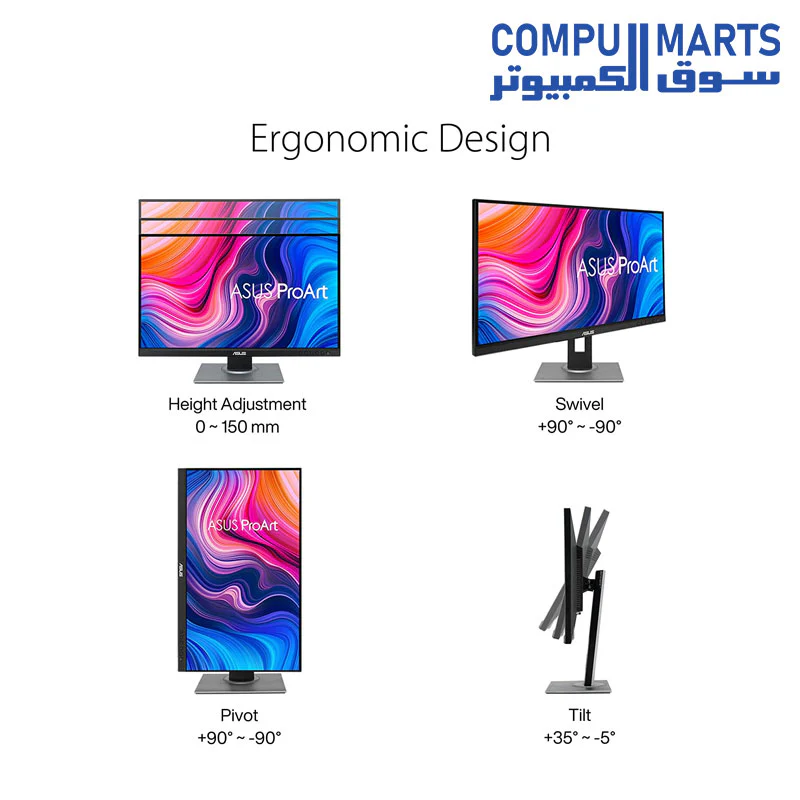 ASUS ProArt Display PA278QV (New Panel Spec ) 27 INCHWQHD 75Hz (2560 x 1440) Monitor,  IPS, 5MS, DisplayPort HDMI DVI-D Mini DP - Image 7