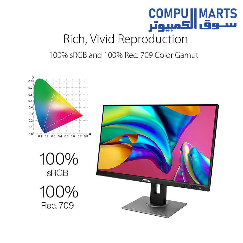 ASUS ProArt Display PA278QV (New Panel Spec ) 27 INCHWQHD 75Hz (2560 x 1440) Monitor,  IPS, 5MS, DisplayPort HDMI DVI-D Mini DP - Image 9