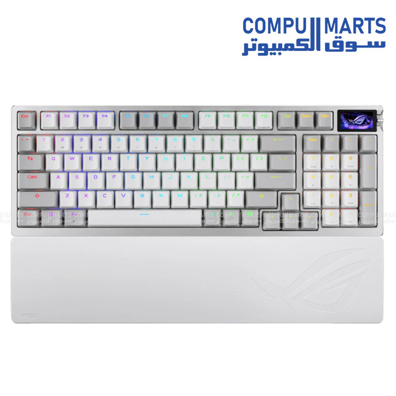 ASUS M901 ROG Azoth 96 HE Gaming Keyboard – HFX V2 Magnetic Switch, 8000Hz Polling, 2.4GHz + Bluetooth + USB-C, Per-Key RGB (Black/White) - Image 2