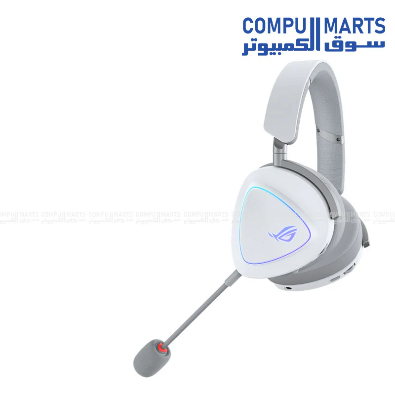 ASUS A701 ROG Delta II Wireless Gaming Headset – 2.4GHz + Bluetooth + 3.5mm, 50mm Titanium Drivers, RGB Aura, 1800mAh Battery (Black/White) - Image 2