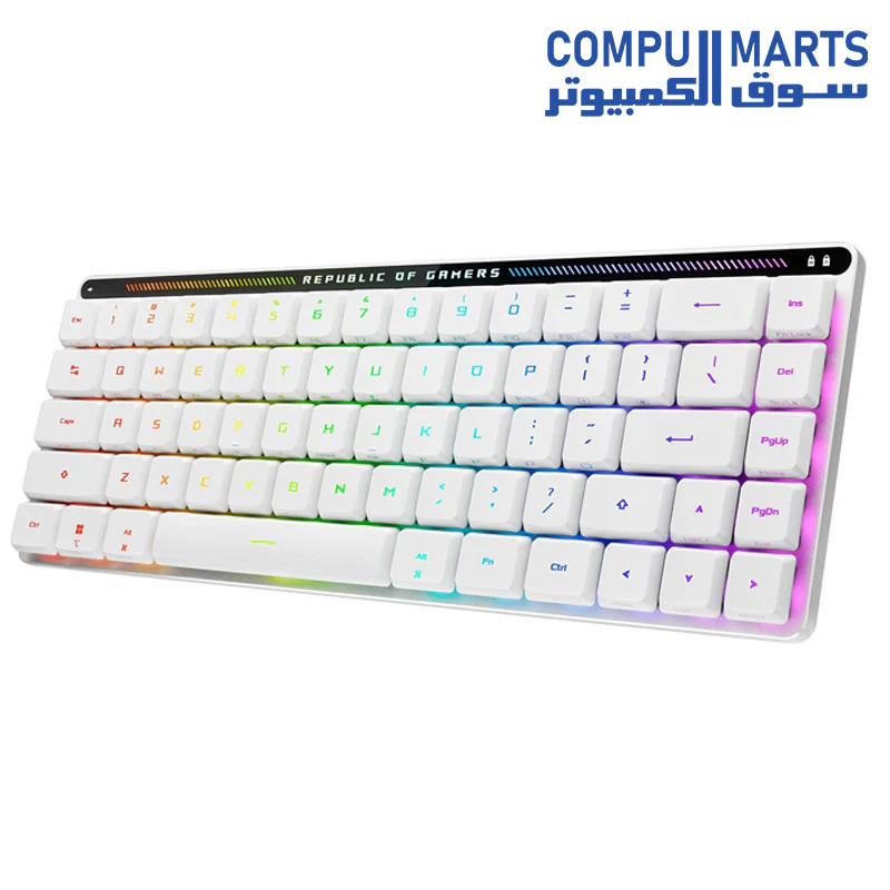 ASUS ROG M603 Falchion RX Low Profile 65% Compact Wireless Gaming Keyboard, Pre-lubed ROG RX Red Low-Profile Optical Switches, Integrated Silicone Dampening Foam, ABS Keycaps, AR layout - Image 2