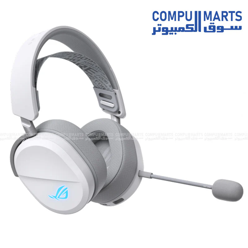 ASUS A501 ROG Pelta Wireless Gaming Headset – 2.4GHz + Bluetooth + USB-C, 50mm Titanium Drivers, RGB Aura, 900mAh Battery (Black/White) - Image 3