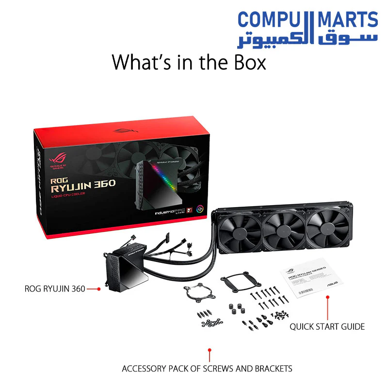 ASUS ROG Ryujin 360 all-in-one liquid CPU cooler with LiveDash color OLED, Aura Sync RGB and 3x Noctua iPPC 2000 PWM 120mm radiator fans - Image 4