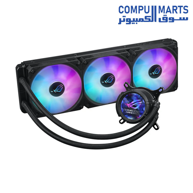 Asus ROG STRIX LC III 360 ARGB LCD Liquid CPU Cooler, 360mm, 7th Gen v2 Asetek Pump, ARGB Fans, Customisable LCD Display, Rotatable Water Block, - Image 3