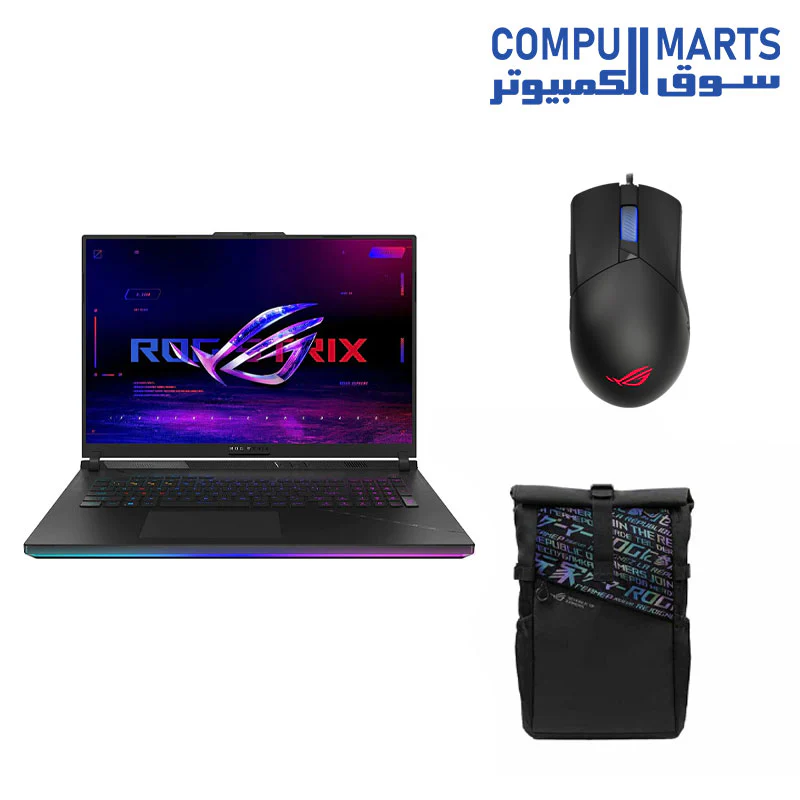 ROG Strix SCAR 18 - G834JY-N6033W - i9-13980HX - DDR5 32GB - RTX™ 4090 16GB GDDR6 -  2TB M.2 NVMe -Win11 -ROG backpack, ROG Gladius III Mouse P514, Marketing Giveaway (1 Customizable Armor Cap) - Image 2