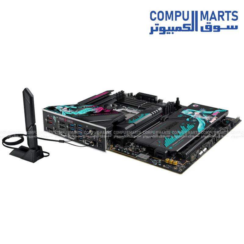 ASUS ROG STRIX X870E-H GAMING WIFI7 HATSUNE MIKU EDITION – AM5, PCIe 5.0, USB4, DDR5 8000+, 4x M.2, 5Gb LAN, Wi-Fi 7, Aura Sync, ATX - Image 3