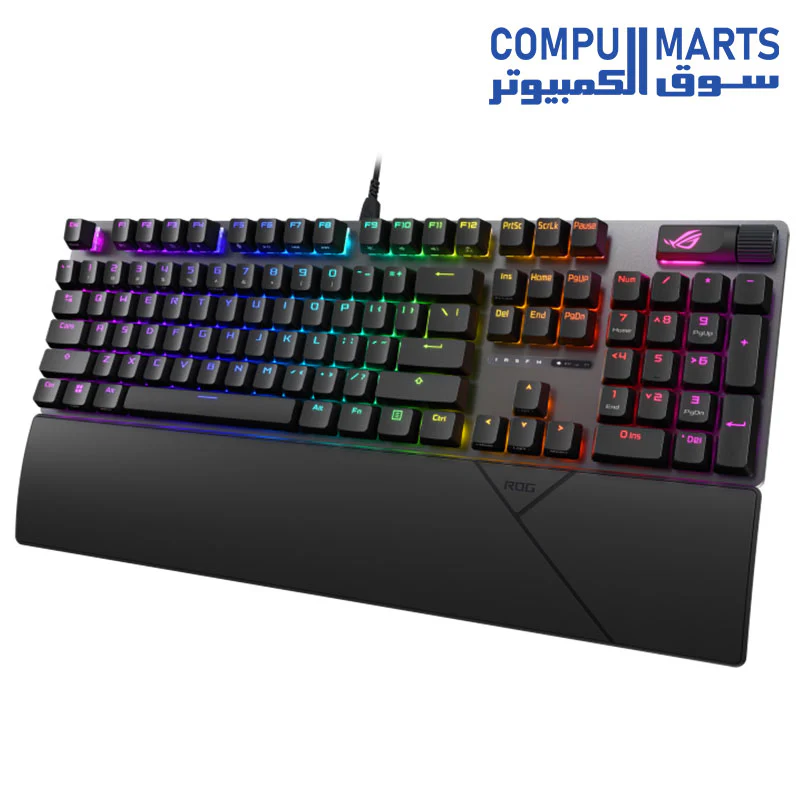 ASUS ROG Strix XA11 Scope II Gaming Keyboard, pre-lubed ROG NX Snow Linear Mechanical switches, Sound-dampening Foam, PBT doubleshot keycaps, Streaming hotkeys, Multi-Function Controls, Wrist Rest - Image 2