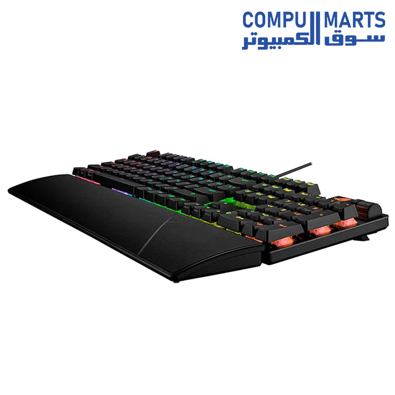 ASUS ROG Strix XA11 Scope II Gaming Keyboard, pre-lubed ROG NX Snow Linear Mechanical switches, Sound-dampening Foam, PBT doubleshot keycaps, Streaming hotkeys, Multi-Function Controls, Wrist Rest - Image 3