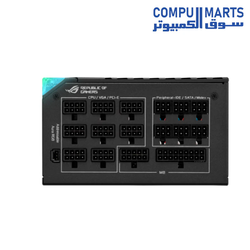 Asus Rog Thor 1200P2 1200W Platinum II ATX Power Supply Unit — 80Plus Platinum Efficiency, ARGB Aura Sync, 100-240Vac AC Input Range - Image 4