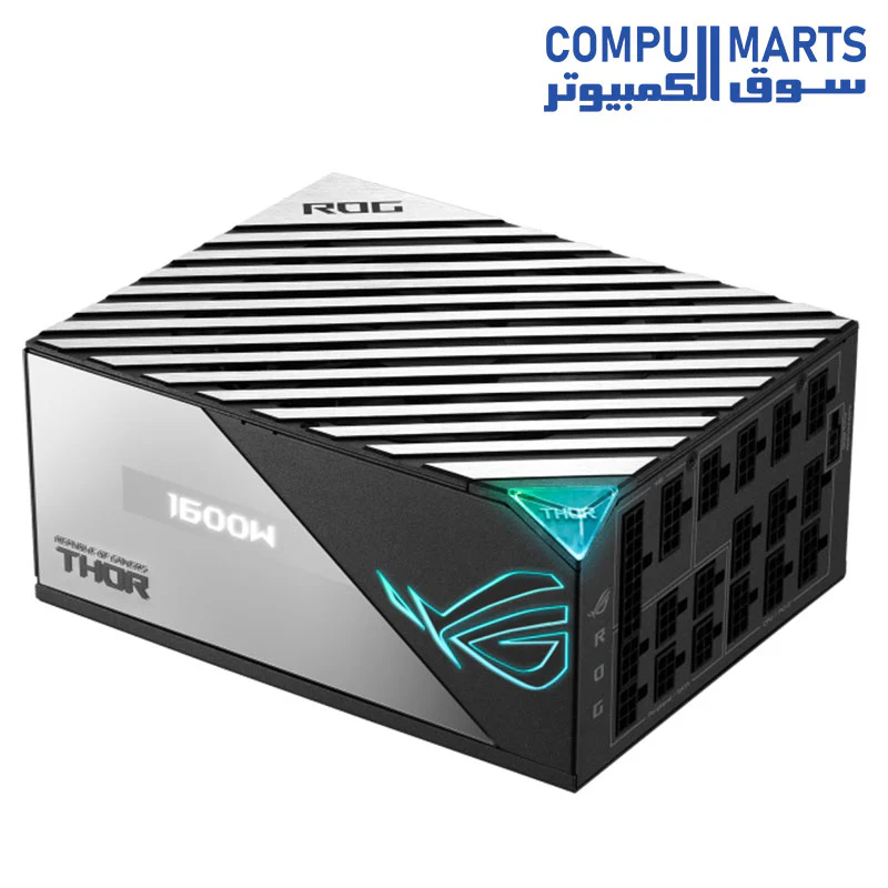 ASUS ROG Thor 1600W Titanium (1600 Watt, Fully Modular Power Supply, 80+ Titanium, Lambda A++ Certified, GaN MOSFETs, Digital Power Control, ROG heatsinks, 135mm PWM Fan, 0dB Mode, OLED Panel) - Image 3