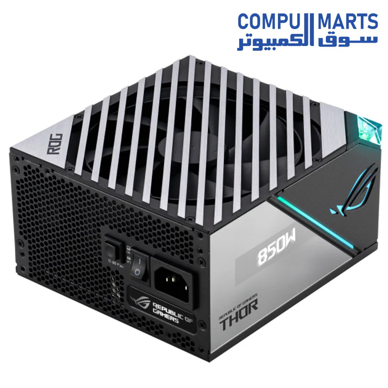 ASUS ROG Thor 850W Platinum II (Fully Modular Power Supply, 80+ Platinum, Lambda A++ Certified, ROG heatsinks, 135mm PWM Fan, 0dB Mode, OLED Panel, Sleeved Cables, Aura Sync) - Image 2