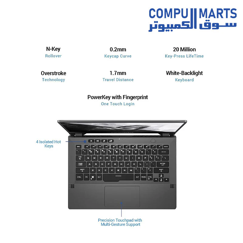 ASUS ROG Zephyrus G14 (2021), 14 INCH  WQHD 120Hz, Ryzen 9 5900HS, RTX 3060 6GB  Gaming Laptop (16GB/1TB SSD/Office 2019/Windows 10/Eclipse Gray/Anime Matrix/1.7 Kg), GA401QM-K2012T - Image 3