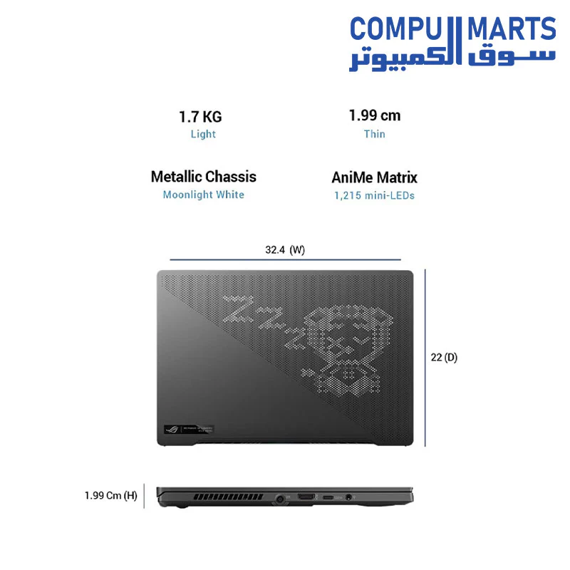 ASUS ROG Zephyrus G14 (2021), 14 INCH  WQHD 120Hz, Ryzen 9 5900HS, RTX 3060 6GB  Gaming Laptop (16GB/1TB SSD/Office 2019/Windows 10/Eclipse Gray/Anime Matrix/1.7 Kg), GA401QM-K2012T - Image 4