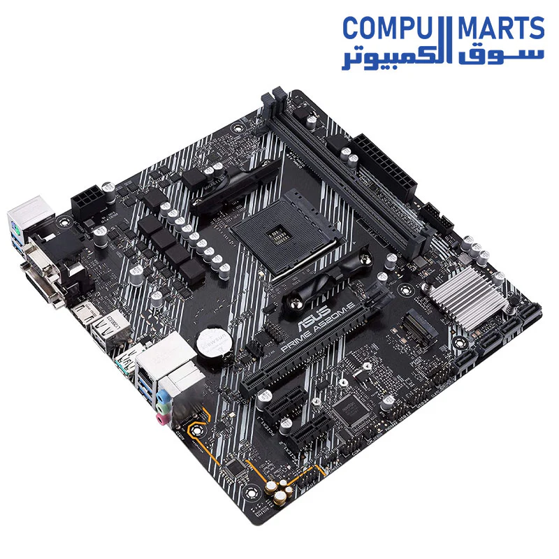 Asus Prime A520M-E AMD A520 (Ryzen AM4) Micro ATX Motherboard with M.2 Support, 1 Gb Ethernet, HDMI/DVI/D-Sub, SATA 6 Gbps, USB 3.2 Gen 2 Type-A - Image 3