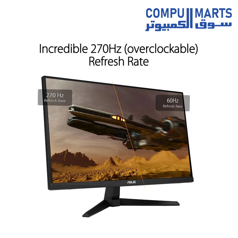 ASUS TUF Gaming 23.8” 1080P Monitor (VG249QM1A) - Full HD, Fast IPS, 270Hz, 1ms, Extreme Low Motion Blur, Speakers, 99% sRGB, G-Sync Compatible/FreeSync Premium, DisplayPort, HDMI,BLACK - Image 3