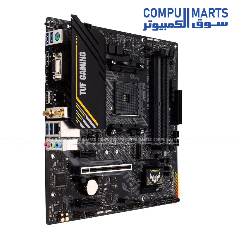 ASUS TUF Gaming A520M-PLUS WIFI Micro-ATX AM4 Motherboard – M.2, Wi-Fi 5, HDMI, DisplayPort, USB 3.2 Gen 1, Aura Sync RGB – Egypt - Image 2