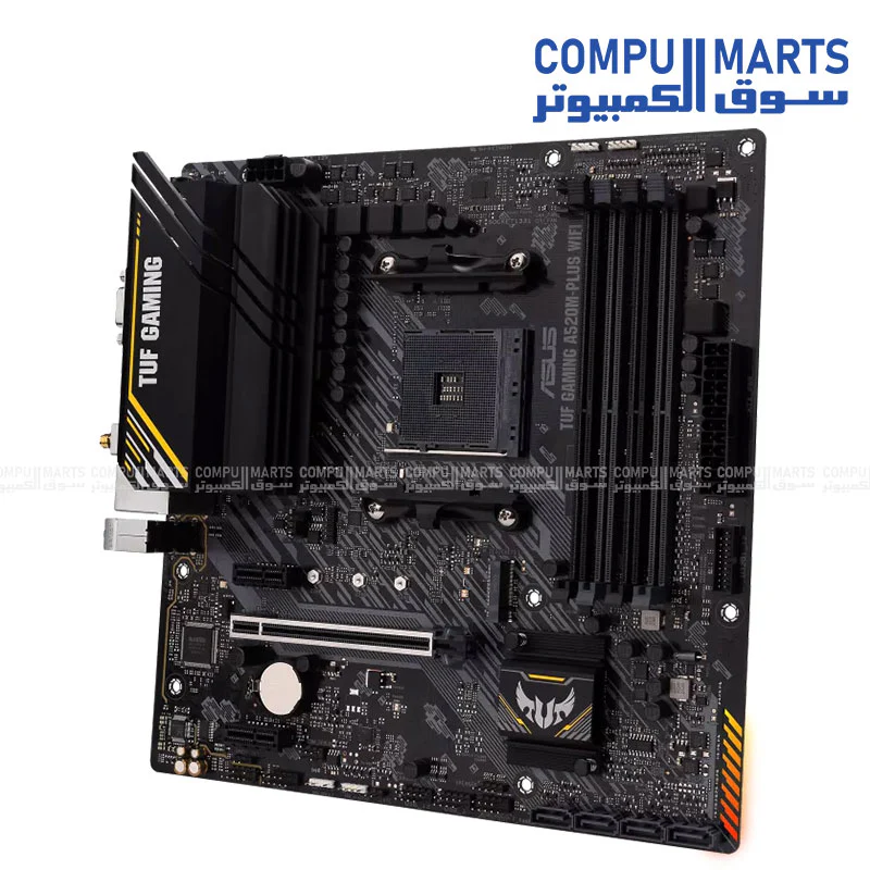 ASUS TUF Gaming A520M-PLUS WIFI Micro-ATX AM4 Motherboard – M.2, Wi-Fi 5, HDMI, DisplayPort, USB 3.2 Gen 1, Aura Sync RGB – Egypt - Image 3