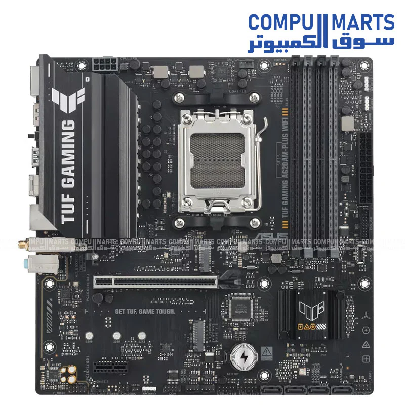 ASUS TUF GAMING A620AM-PLUS WIFI Motherboard – AM5 Socket – DDR5 7600+ – PCIe 4.0 – Dual M.2 – WiFi 6 – 2.5Gb LAN – Aura Sync – micro-ATX - Image 2