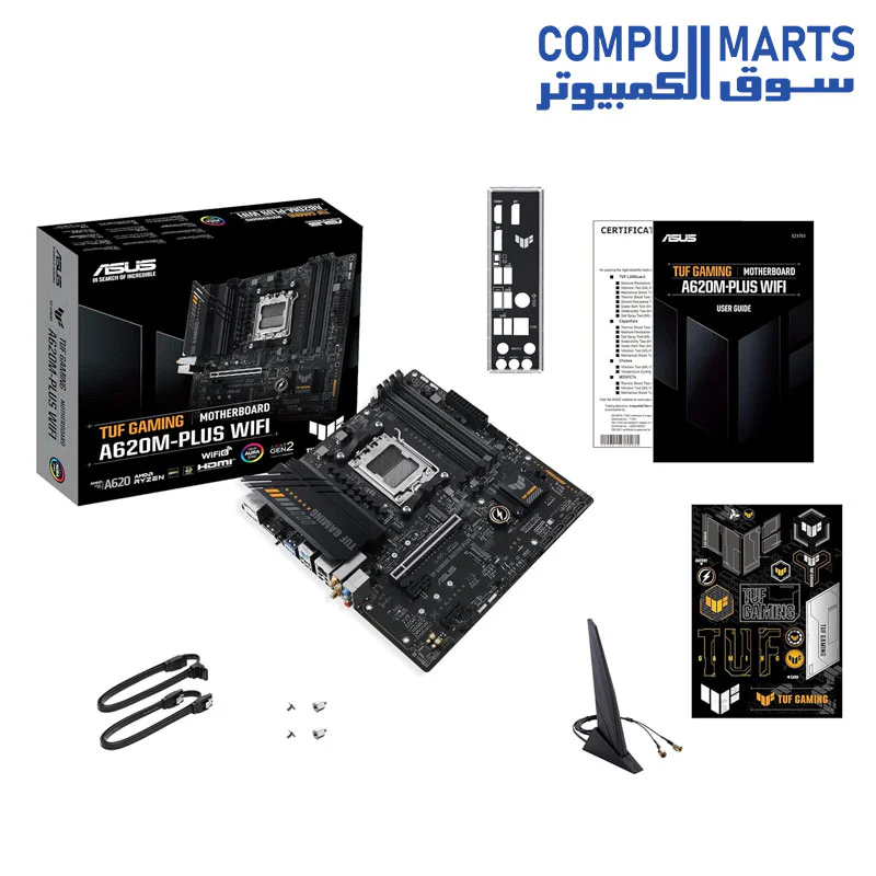 ASUS TUF Gaming A620M-PLUS(WiFi) AMD AM5 (Ryzen 7000) microATX Gaming Motherboard - Image 2