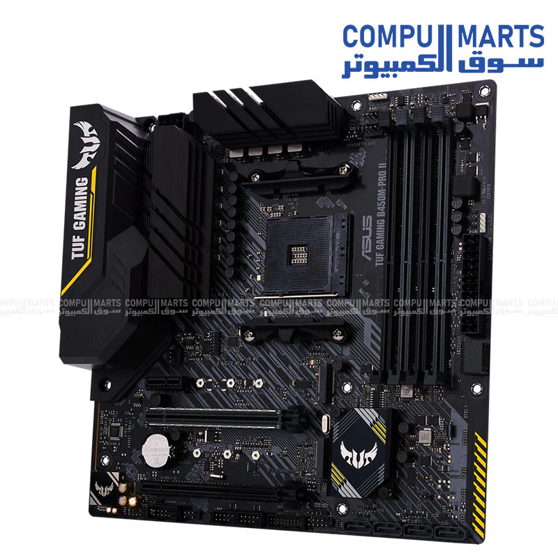 ASUS TUF Gaming B450M-PRO II Micro-ATX AM4 Motherboard – Dual M.2, PCIe 3.0, USB 3.2 Gen 2 Type-C, Aura Sync RGB - Image 3