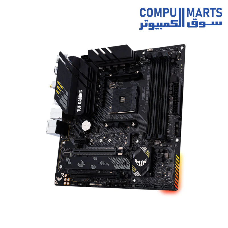 ASUS TUF Gaming B550M-PLUS (WiFi 6) AMD AM4 (3rd Gen Ryzen microATX Gaming Motherboard (PCIe 4.0, 2.5Gb LAN, BIOS Flashback, HDMI 2.1, USB 3.2 Gen 2, Addressable Gen 2 RGB Header and Aura Sync) - Image 3