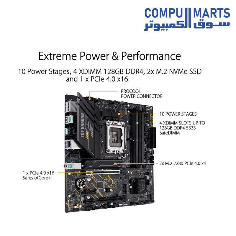 ASUS TUF Gaming B660M-E D4 Intel B660 LGA 1700 mATX PCIe 4.0 Slot, Two PCIe 4.0 M.2 Slots Motherboard - Image 2