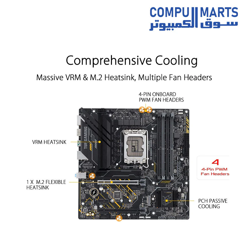 ASUS TUF Gaming B660M-E D4 Intel B660 LGA 1700 mATX PCIe 4.0 Slot, Two PCIe 4.0 M.2 Slots Motherboard - Image 3
