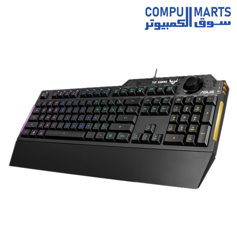 ASUS RA04 TUF Gaming K1 RGB keyboard with dedicated volume knob RGB AR and EN ROG peripherals - Image 4
