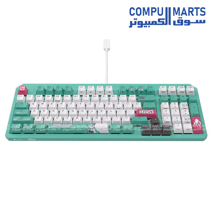 ASUS TUF GAMING RA07 TUF K3 GEN II keyboard with compact 97-key layout, optical-mechanical RGB switches, silicone-gasket mount, dampening foam, IP57 waterproofing, a detachable top plate, and Aura Sync compatibility. - Image 5