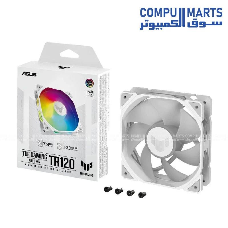 ASUS TUF Gaming TF120 ARGB Fan – 120mm – Advanced FDB Bearing – 1900 RPM – 76 CFM – AURA Sync – Single Pack - Image 2