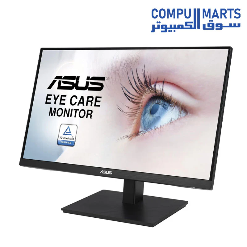 ASUS VA24EQSB Monitor 23.8" Inch - Full HD, IPS, 75Hz, Built-in Speakers, Eye Care, Low Blue Light, Flicker Free, VESA Mountable, Height Adjustment, Frameless, DisplayPort, HDMI, VGA, USB Hub,BLACK - Image 2