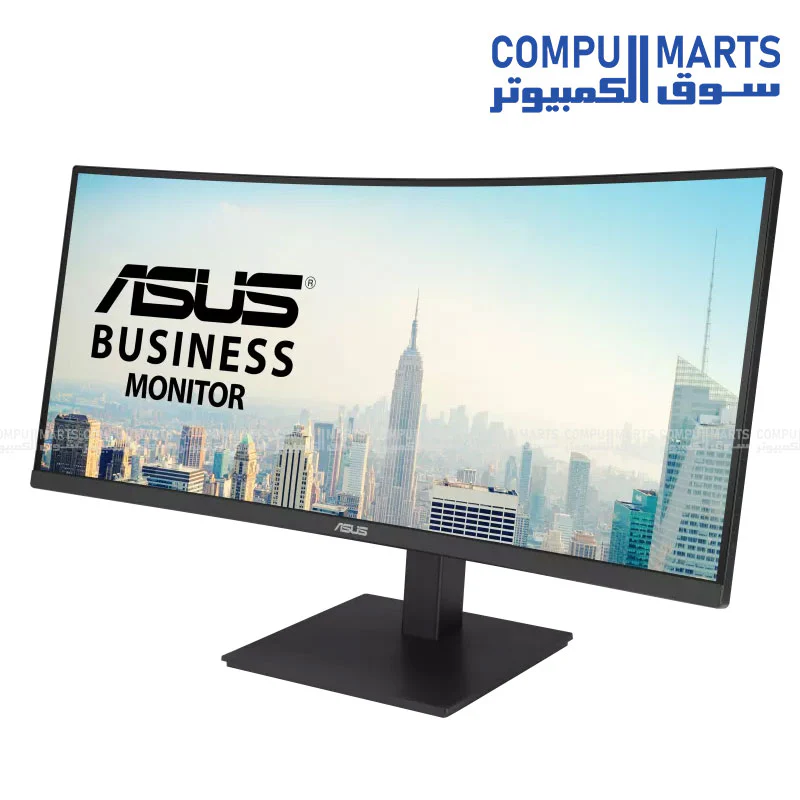 ASUS VA34VCPSR 34-inch WQHD Curved Docking Monitor – USB-C 96W, RJ45, HDR10, Adaptive-Sync, Ergonomic, Eye Care, Wall Mountable - Image 2