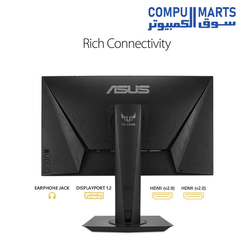 ASUS VG259QM Monitor FHD -240Hz -Curved -1ms -VA G-SYNC Compatible, Extreme Low Motion Blur Sync, DisplayHDR 400, Eye Care, DisplayPort HDMI BLACK - Image 4