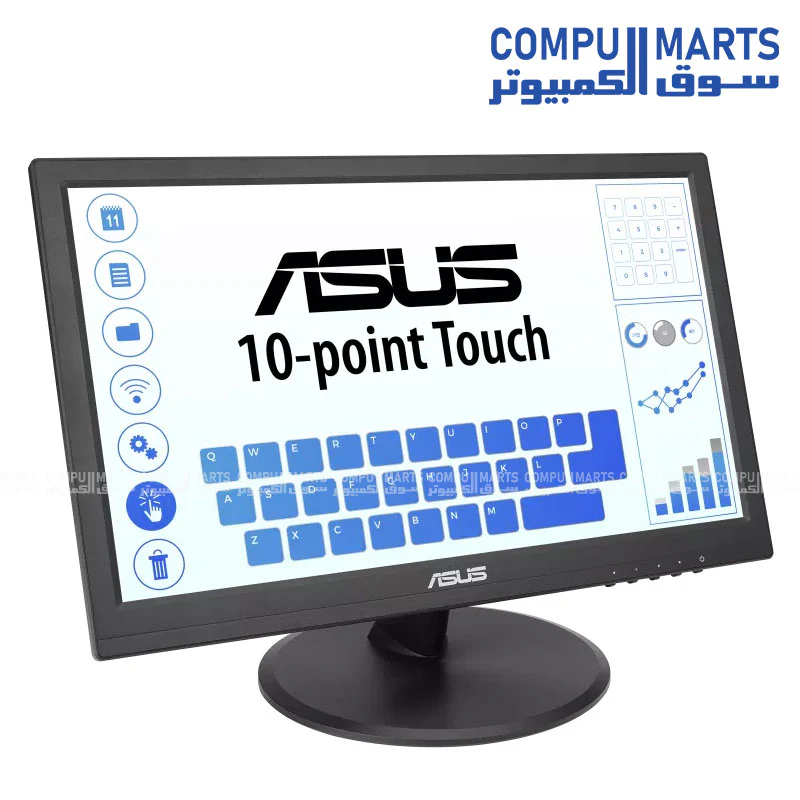 ASUS VT168HR Touch Monitor – 15.6" HD (1366×768) – 10-Point Touch – HDMI & VGA – Flicker-Free – Low Blue Light – VESA Mount – Eye Care - Image 2