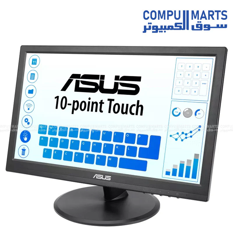ASUS VT168HR Touch Monitor – 15.6" HD (1366×768) – 10-Point Touch – HDMI & VGA – Flicker-Free – Low Blue Light – VESA Mount – Eye Care - Image 3