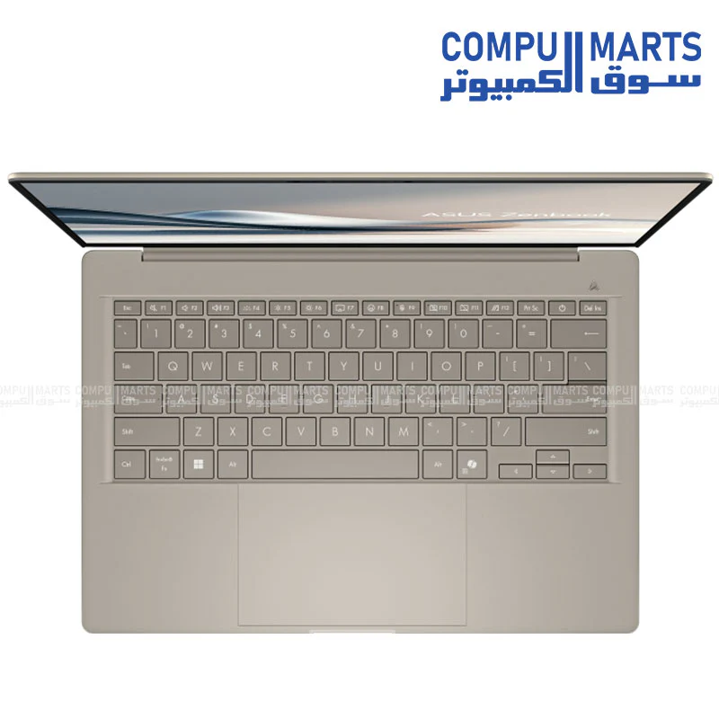 ASUS Zenbook A14 UX3407RA-QD906W – Snapdragon X Elite X1E-78-100 – 32GB LPDDR5X – 1TB PCIe 4.0 SSD – 14" WUXGA OLED HDR600 – Wi-Fi 7 – 0.98kg – Zabriskie Beige - Image 3