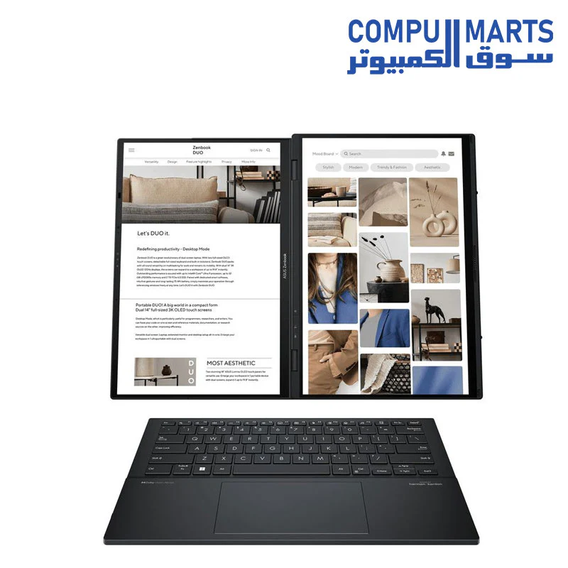 Asus Zenbook DUO  UX8406CA-PZ062W Laptop, Intel Core Ultra 7 255H, 1TB SSD, 32GB RAM, 14 Inch, 3K, OLED, 120Hz, Intel Arc Graphics, Windows 11 - Inkwell Grey - Image 2