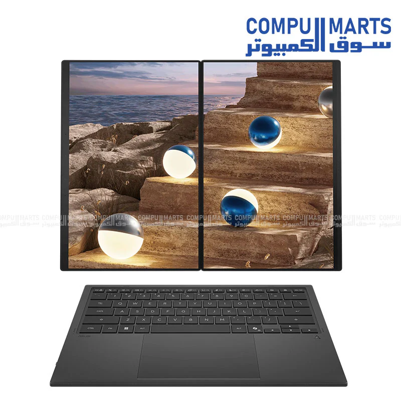 ASUS Zenbook DUO UX8407AA Laptop – Dual Screen OLED 14” 3K 144Hz Touch / Intel Core Ultra / Intel Arc / Wi-Fi 7 / Windows 11 – Moher Gray - Image 3