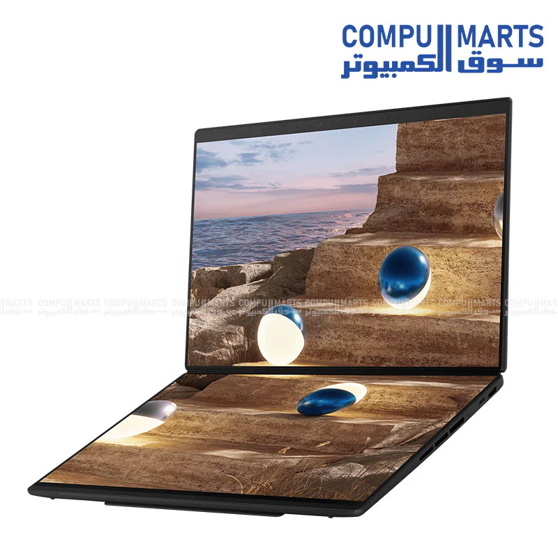 ASUS Zenbook DUO UX8407AA Laptop – Dual Screen OLED 14” 3K 144Hz Touch / Intel Core Ultra / Intel Arc / Wi-Fi 7 / Windows 11 – Moher Gray - Image 4