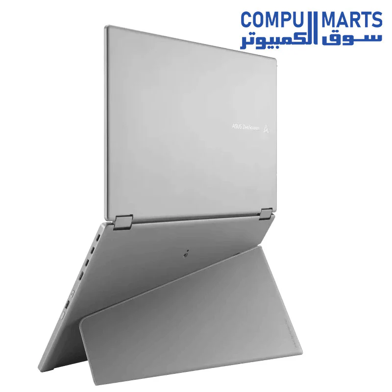 ASUS ZenScreen Duo OLED MQ149CD 360° Foldable Portable Monitor - Dual 14-inch, 16:10, 1920x1200 FHD, OLED panels, Display HDR 400 True Black, 100% DCI-P3, Delta<2, Dual USB Type-C, mini-HDMI, kickstand, and standard tripod hole. - Image 3