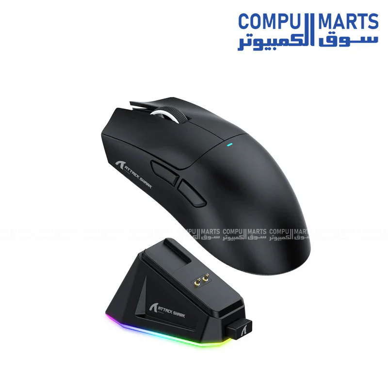 Attack Shark X11 – Wireless Gaming Mouse – 22,000 DPI – PAW3311 Sensor – 1000Hz – BT/2.4G/Wired – RGB Charging Dock – HUANO Switches – PTFE Skates - Image 2